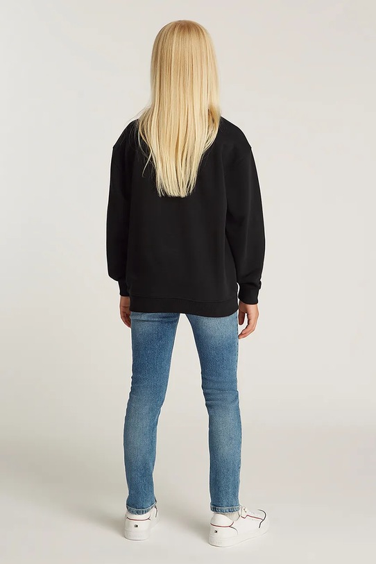 Παιδική μπλούζα Tommy Hilfiger KS0KS00534.PPYA μαύρο