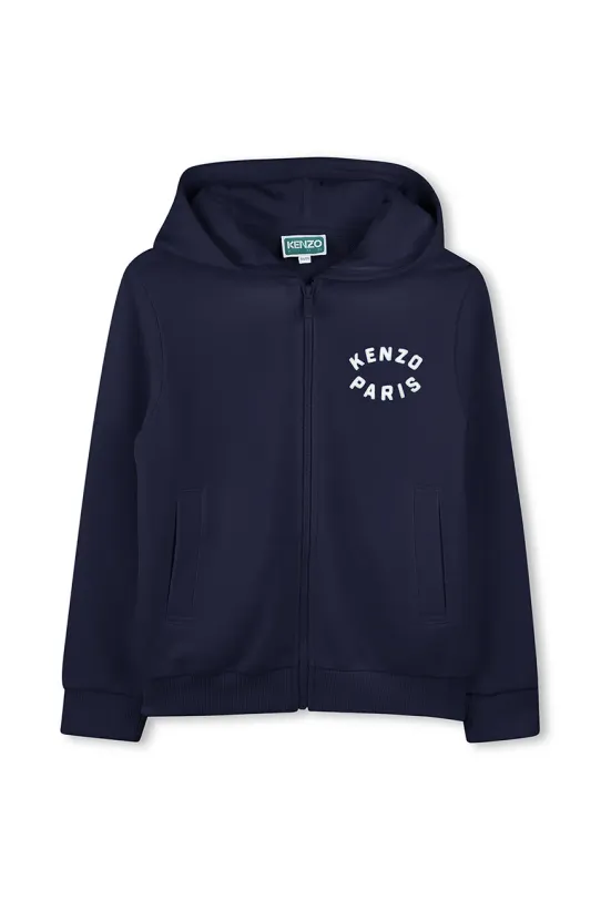 Детская хлопковая кофта Kenzo Kids с капюшоном тёмно-синий K61176.162