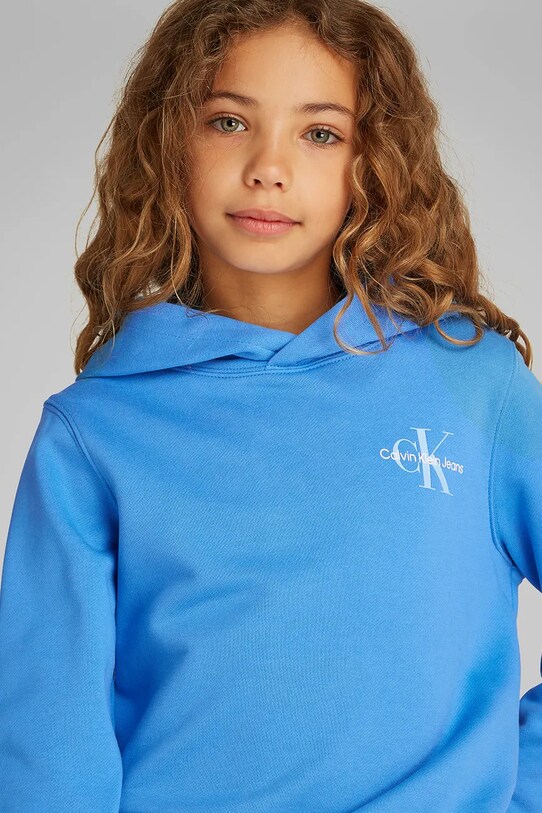 Calvin Klein Jeans hanorac de bumbac pentru copii IU0IU00266.104.116.PPYA albastru