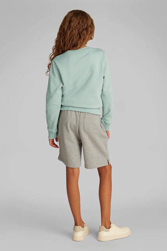 Detská bavlnená mikina Calvin Klein Jeans tyrkysová IU0IU00680.PPYA