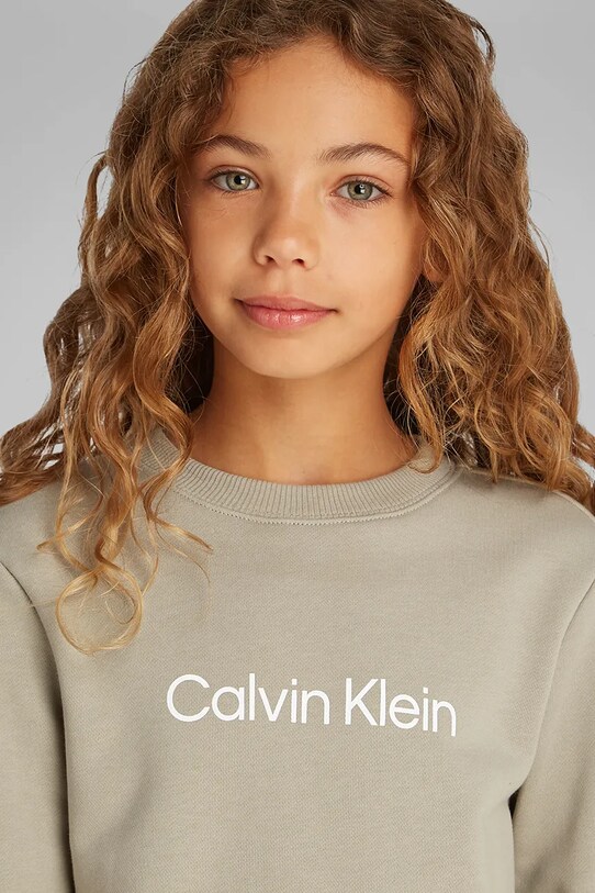 Calvin Klein Jeans gyerek melegítőfelső pamutból IU0IU00680.PPYA zöld