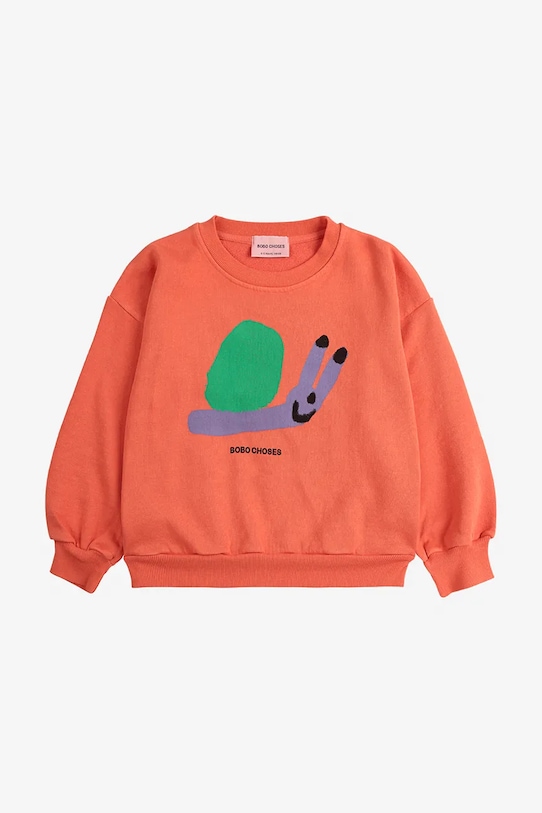 Detská mikina Bobo Choses Funny Snail 125AC031 oranžová SS25