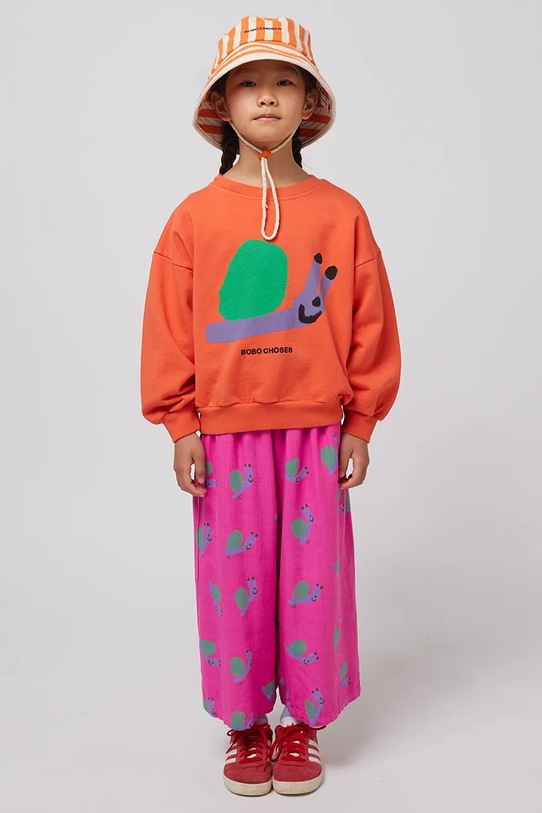 Detská mikina Bobo Choses Funny Snail oranžová 125AC031
