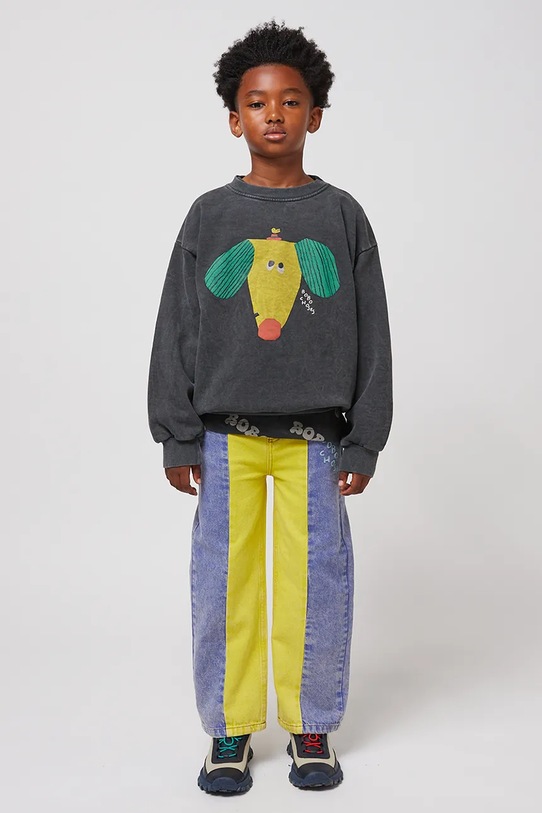 Детская хлопковая кофта Bobo Choses Happy Dog чёрный 125AC035