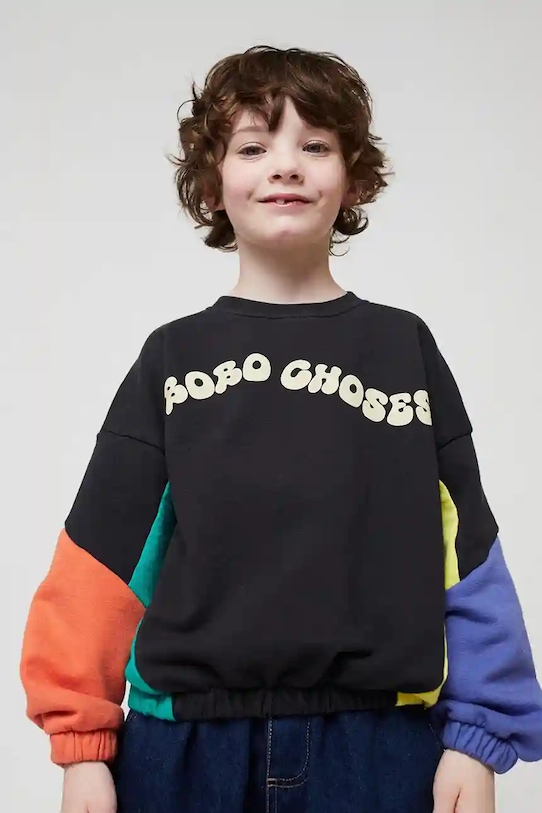 Bobo Choses bluza copii Wavy negru 125AC046