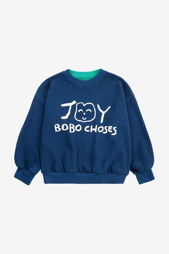 Bobo Choses hanorac de bumbac pentru copii Smiling 125AC040 bleumarin SS25