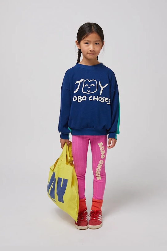 Bobo Choses hanorac de bumbac pentru copii Smiling 125AC040 bleumarin