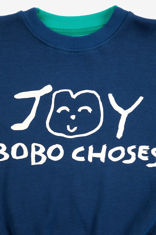 Bobo Choses hanorac de bumbac pentru copii Smiling bleumarin 125AC040