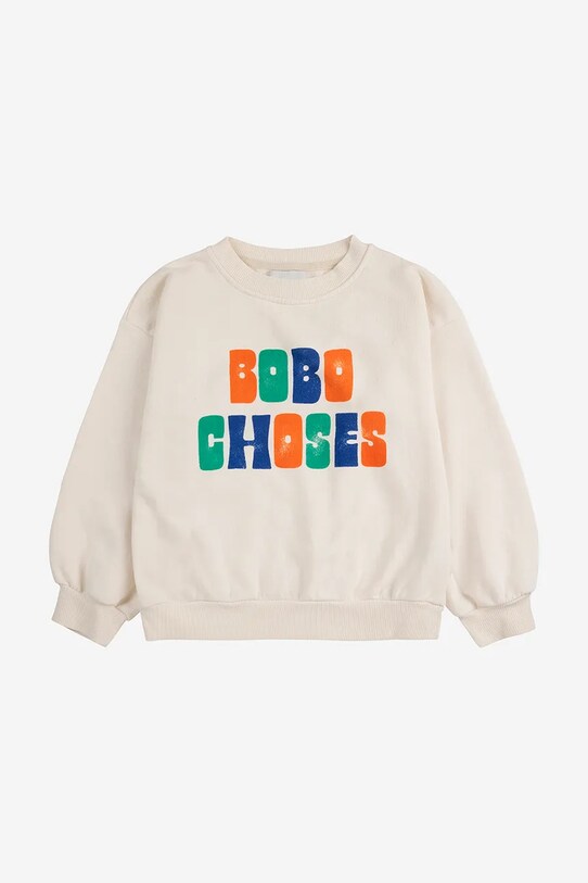 Детски памучен суичър Bobo Choses 125AC129 бежов SS25