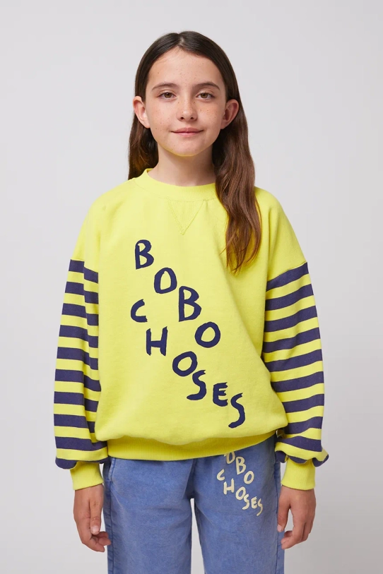 Детская хлопковая кофта Bobo Choses узор жёлтый 125AC039