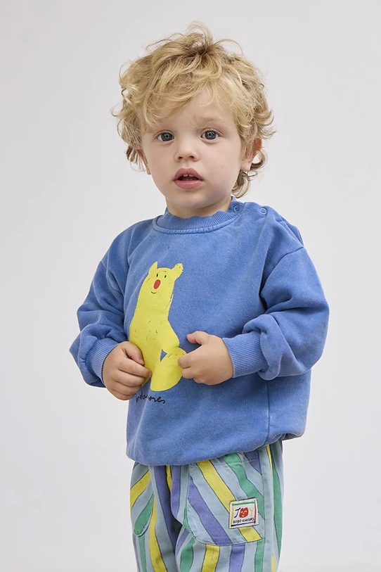 Bobo Choses hanorac de bumbac pentru bebelusi Hug Me Bear print albastru 125AB032