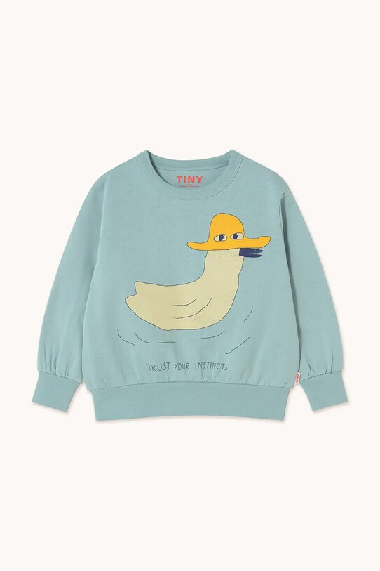 Tinycottons bluza bawełniana dziecięca DUCK GRAPHIC SWEATSHIRT SS25.101 niebieski SS25