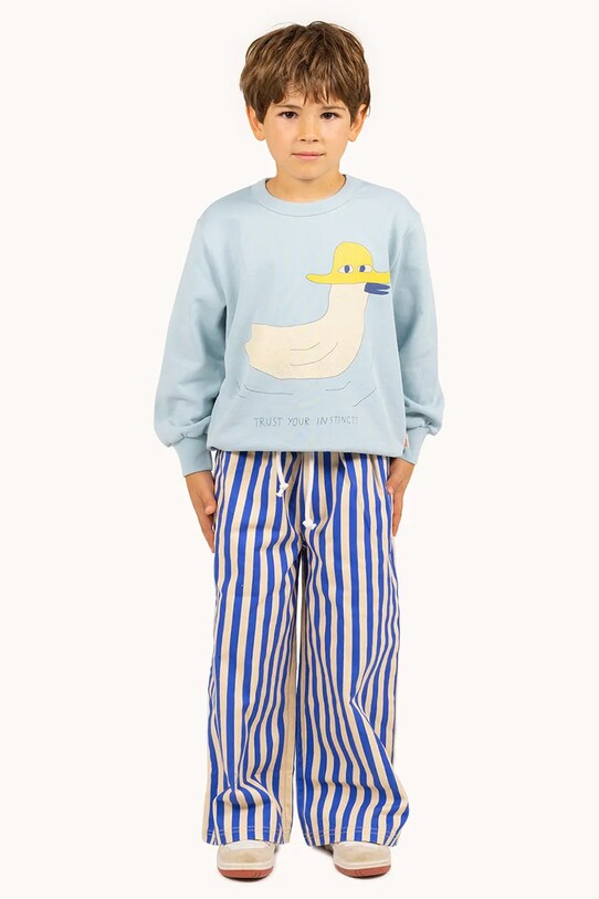 Tinycottons bluza bawełniana dziecięca DUCK GRAPHIC SWEATSHIRT niebieski SS25.101