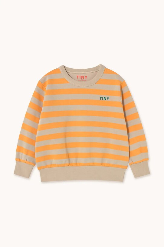 Tinycottons hanorac de bumbac pentru copii STRIPES SWEATSHIRT SS25.125 portocaliu SS25
