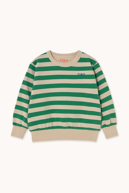 Tinycottons bluza bawełniana dziecięca STRIPES SWEATSHIRT SS25.125 zielony SS25