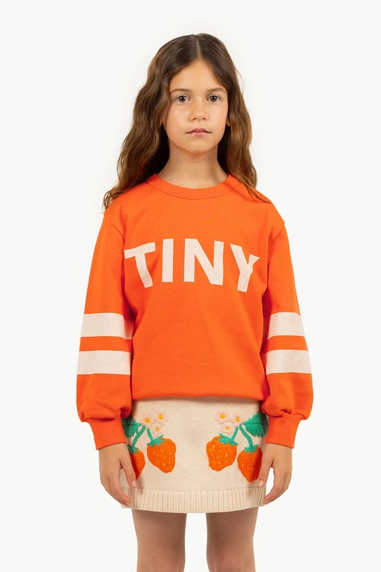 Tinycottons gyerek melegítőfelső pamutból STRIPES LOGO SWEATSHIRT pamut narancssárga SS25.155