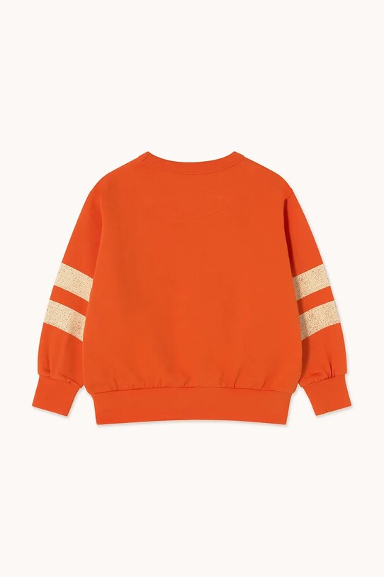 Fiú Tinycottons gyerek melegítőfelső pamutból STRIPES LOGO SWEATSHIRT SS25.155 narancssárga