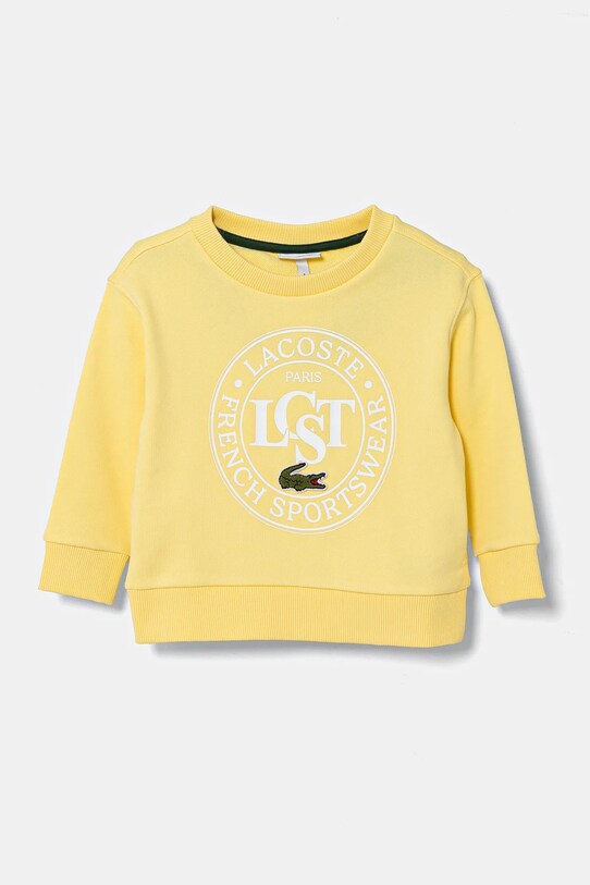 Lacoste hanorac de bumbac pentru copii print galben SJ2483