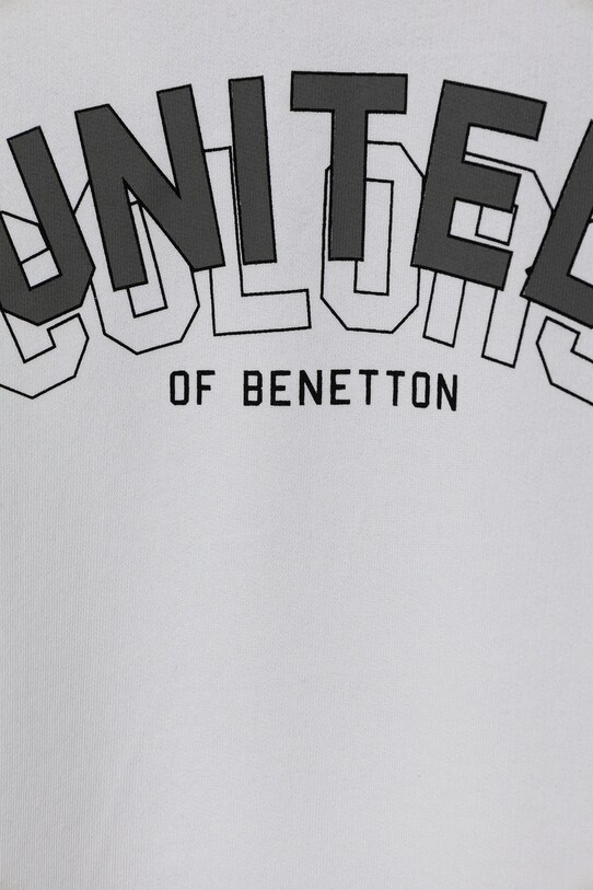 Băieți United Colors of Benetton hanorac de bumbac pentru copii 3J68C10N2.G.Seasonal alb