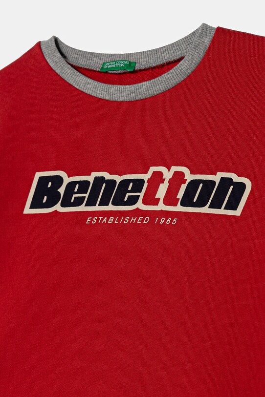 Băieți United Colors of Benetton hanorac de bumbac pentru copii 3J68C10N2.G.Seasonal rosu