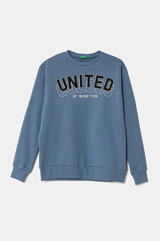 Детская хлопковая кофта United Colors of Benetton с капюшоном голубой 3J68C10N2.G.Seasonal