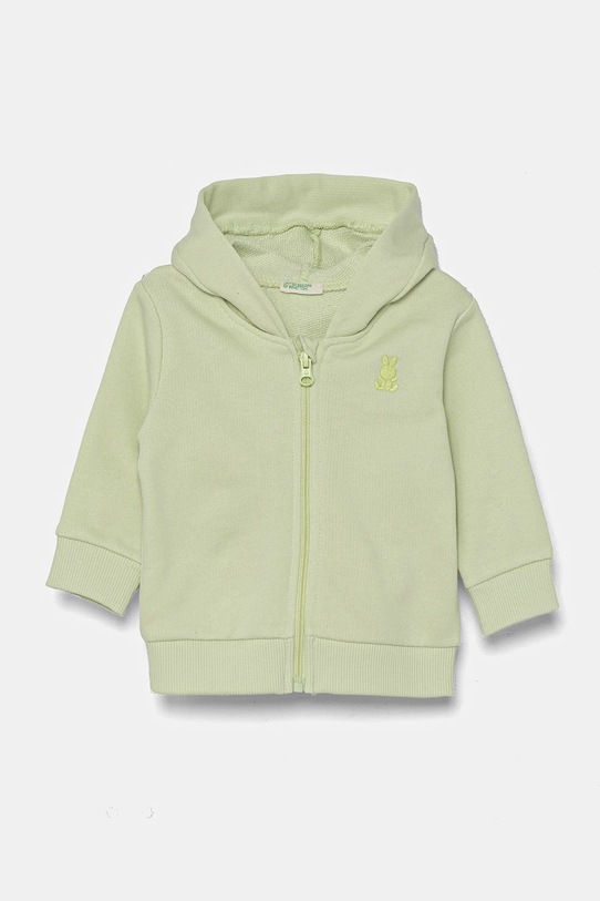 United Colors of Benetton hanorac de bumbac pentru bebelusi uni verde 3J70A5017.W.Season.PPYA