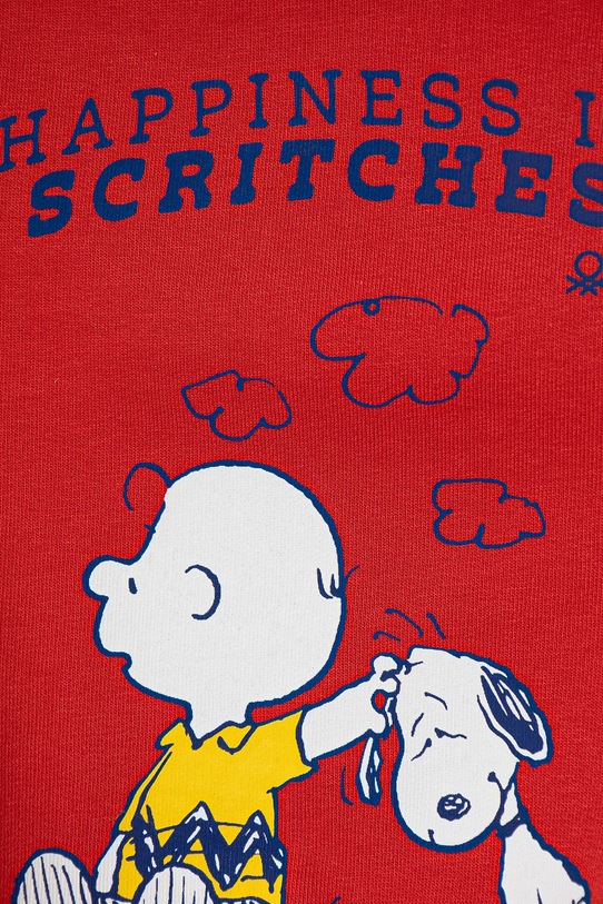 Dječaci Dječja pamučna dukserica United Colors of Benetton x Snoopy 3PQMG10IA.P.Seasonal crvena