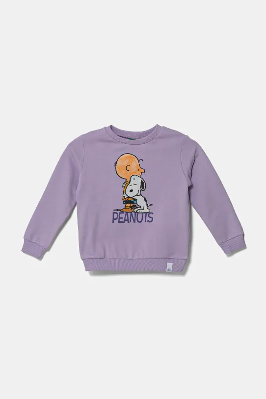 United Colors of Benetton hanorac de bumbac pentru copii print violet 3PQMG10I8.P.Seasonal