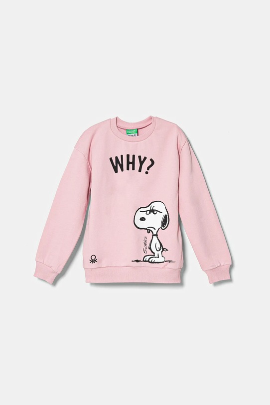 United Colors of Benetton hanorac de bumbac pentru copii print roz 3UNIC10NF.G.Seasonal