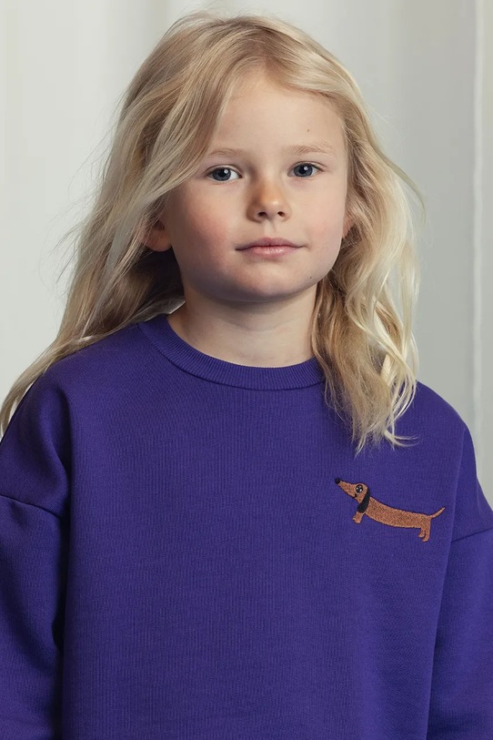 Παιδική βαμβακερή μπλούζα Mini Rodini Dog 2472013445 μωβ