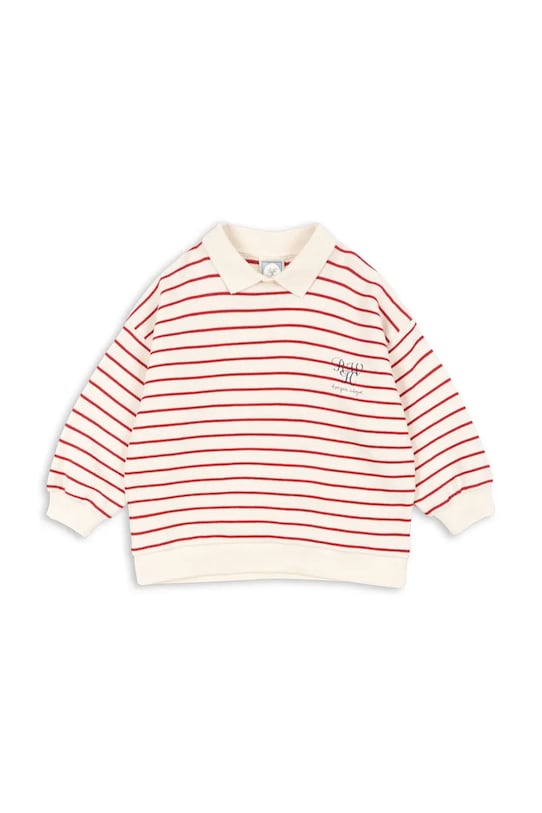 Konges Sløjd bluza bawełniana dziecięca RHW X KS LARGO SWEAT GOTS KS103608 czerwony SS25