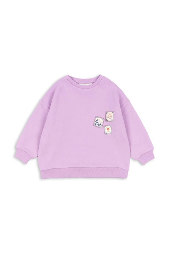 Konges Sløjd bluza bawełniana dziecięca RHW X KS LETTRE SWEAT OCS KS103611 fioletowy SS25