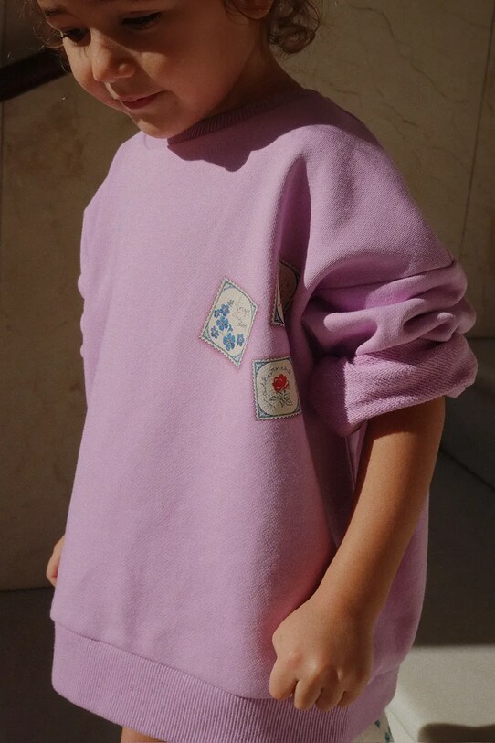 Konges Sløjd bluza bawełniana dziecięca RHW X KS LETTRE SWEAT OCS KS103611