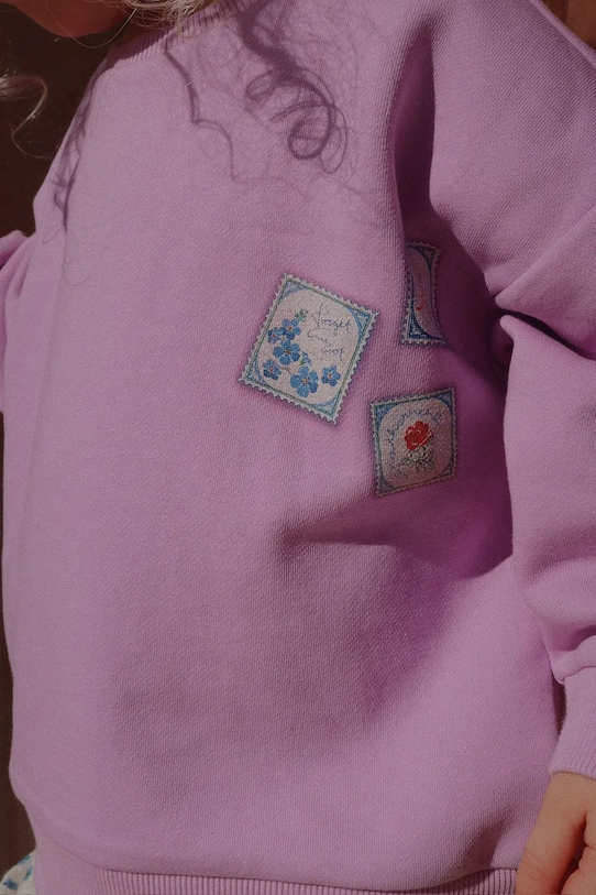 Konges Sløjd bluza bawełniana dziecięca RHW X KS LETTRE SWEAT OCS KS103611