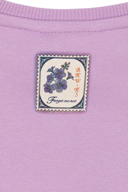 Konges Sløjd bluza bawełniana dziecięca RHW X KS LETTRE SWEAT OCS fioletowy KS103611