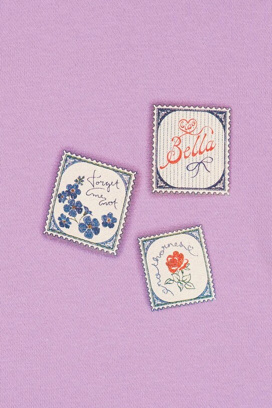 Konges Sløjd bluza bawełniana dziecięca RHW X KS LETTRE SWEAT OCS KS103611 fioletowy