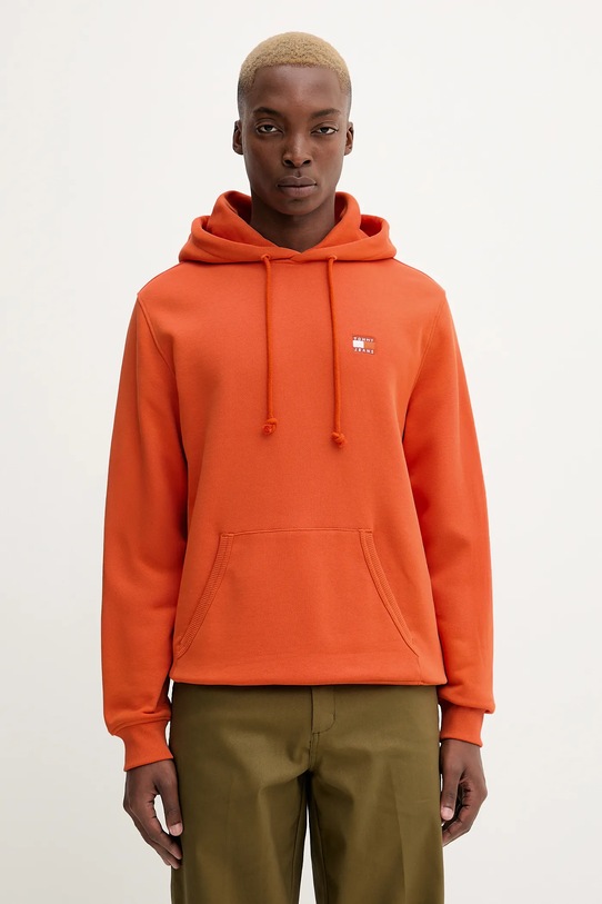 Bavlnená mikina Tommy Jeans oranžová DM0DM20258