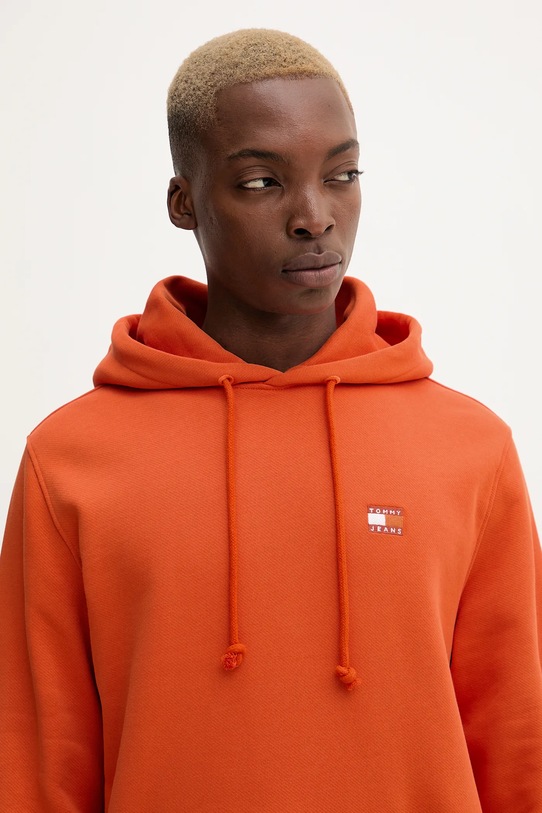 Bavlnená mikina Tommy Jeans oranžová DM0DM20258