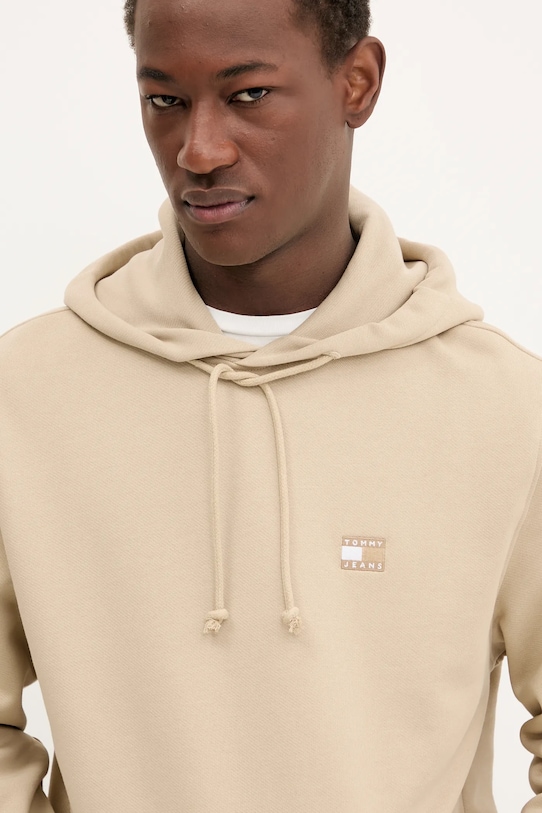 Ρούχα Βαμβακερή μπλούζα Tommy Jeans DM0DM20258 μπεζ