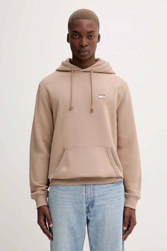 Bavlněná mikina Tommy Jeans hnědá DM0DM20258