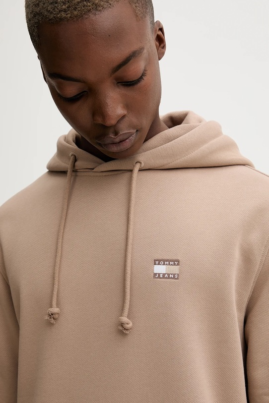 Bavlněná mikina Tommy Jeans hnědá DM0DM20258