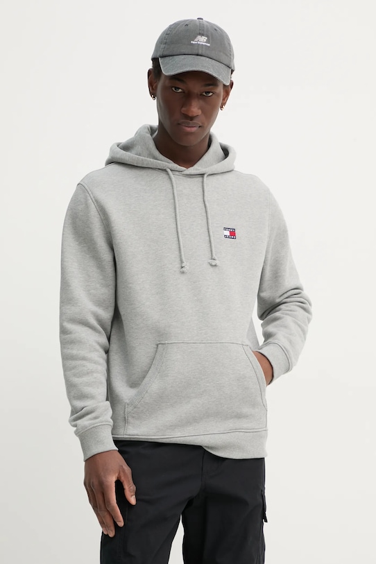 Bavlnená mikina Tommy Jeans bavlna sivá DM0DM20258