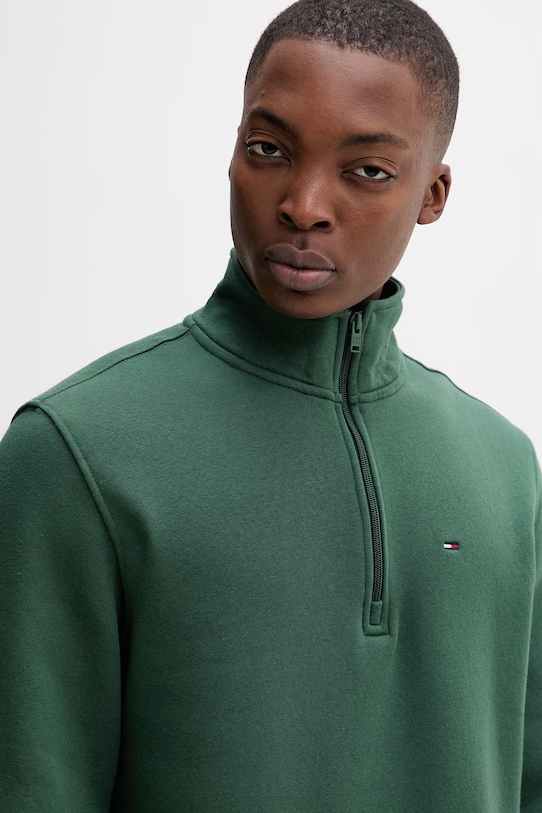 Tommy Jeans bluza męska z bawełną zielony DM0DM20339