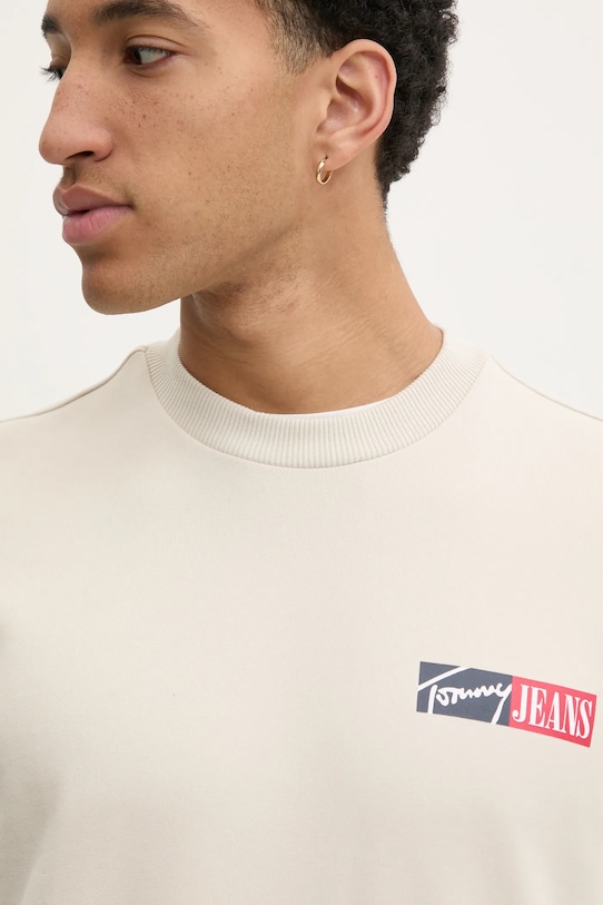 Bavlnená mikina Tommy Jeans béžová DM0DM20341