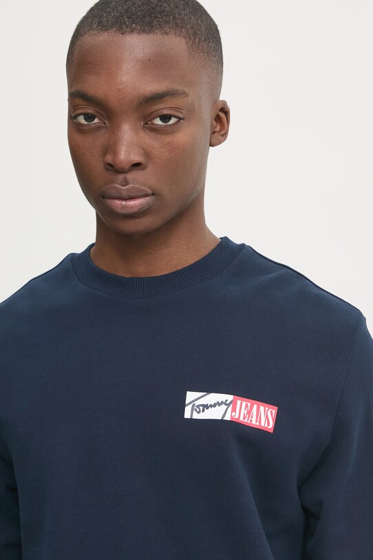 Tommy Jeans hanorac de bumbac bleumarin DM0DM20341