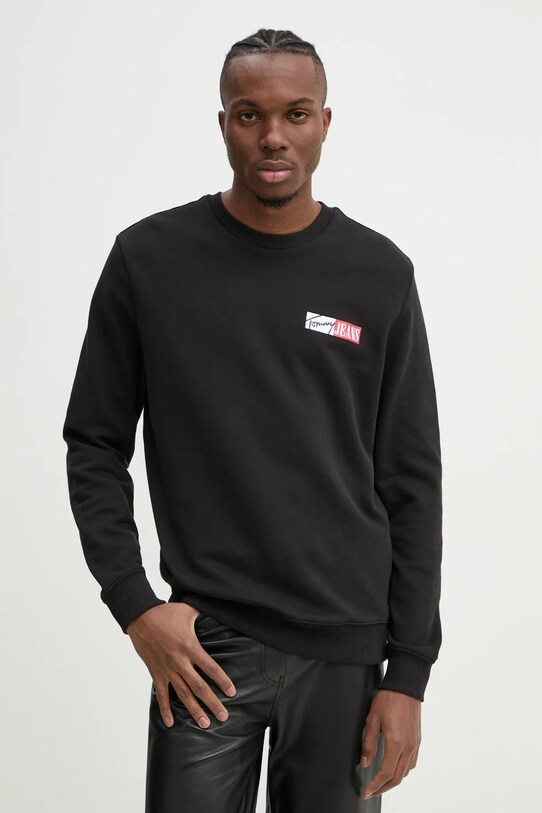 Хлопковая кофта Tommy Jeans хлопок чёрный DM0DM20341