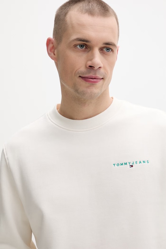 Tommy Jeans bluza męska z bawełną beżowy DM0DM20249