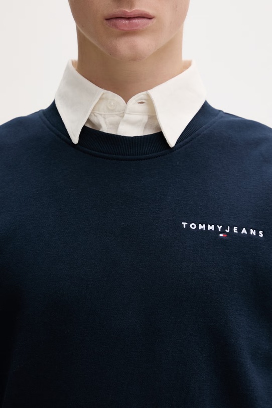 Tommy Jeans bluza męska z bawełną DM0DM20249 granatowy