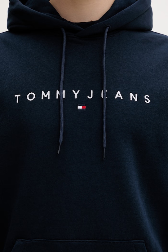 Tommy Jeans mikina s kapucňou pánska s bavlnou DM0DM20746 tmavomodrá