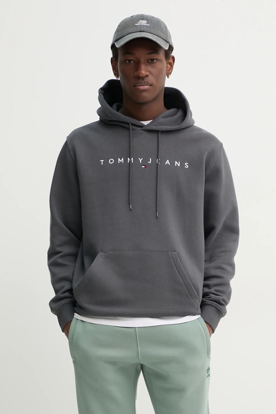 Tommy Jeans bluza z kapturem szary DM0DM20746